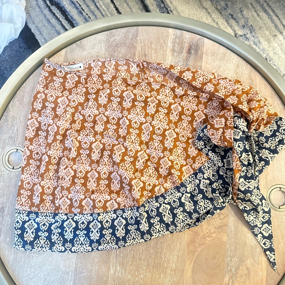 Zara Patterned Wrap Skirt with Bow